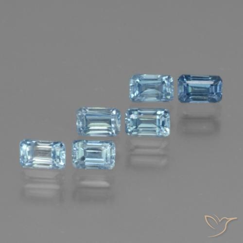 1.82ctw Naturale Blu Zircone, Taglio smeraldo, VS