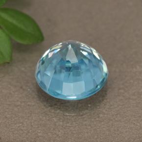 Zircone naturale blu da 3,94 ct, taglio rotondo, VS
