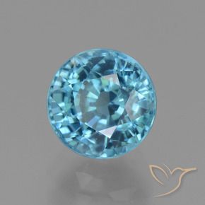 Zircone Blu Maya profondo naturale da 3.32 ct, Rotondo, VVS-VS