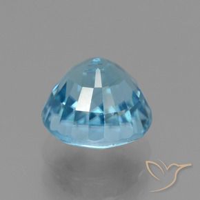 Zircone Blu Maya profondo naturale da 3.32 ct, Rotondo, VVS-VS