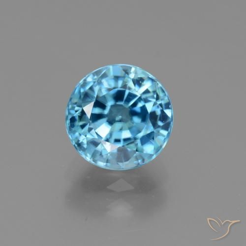 3.16ct Naturale Blu profondo azzurro Zircone, Rotondo, VS