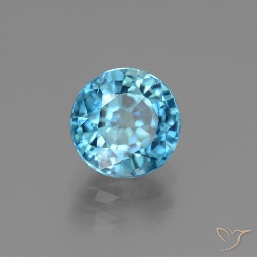 Zircone Blu profondo azzurro naturale da 3.16 ct, Rotondo, VS