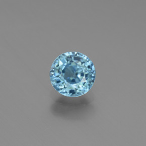 Zircone naturale blu da 1,09 ct, taglio rotondo, VVS
