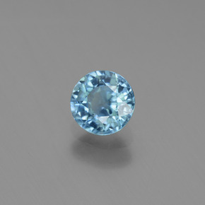 Zircone naturale blu da 1,09 ct, taglio rotondo, VVS