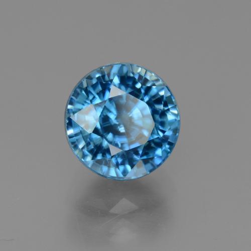 Zircone Blu naturale da 4.14 ct, Taglio rotondo, VVS