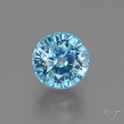 Zircone naturale blu da 4,02 ct, taglio rotondo, VS