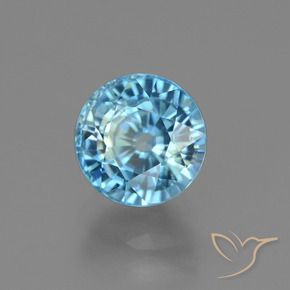 Zircone naturale blu da 4,02 ct, taglio rotondo, VS