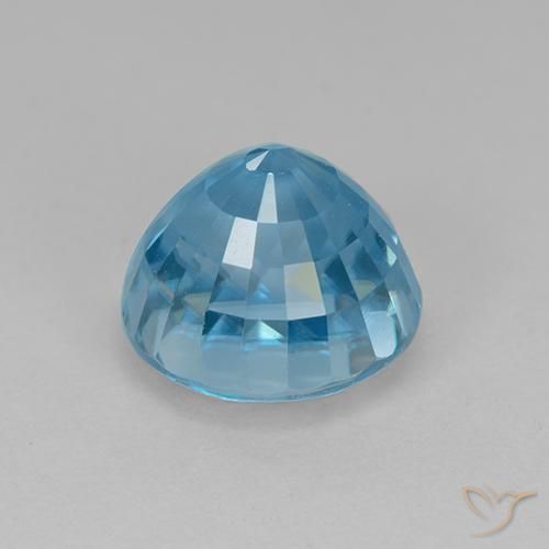 Zircone Ciano Blu naturale da 5.62 ct, Rotondo, VVS
