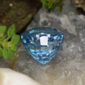 Zircone naturale blu da 5,01 ct, taglio rotondo, VVS
