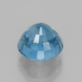 Zircone naturale blu da 4,43 ct, taglio rotondo, VVS