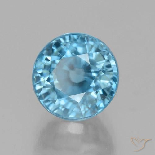 Zircone Blu medio naturale da 4.84 ct, Rotondo, VVS