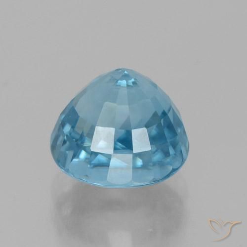 Zircone Blu medio naturale da 4.84 ct, Rotondo, VVS