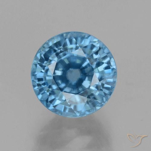 4.52ct Naturale Celeste Zircone, Rotondo, VVS