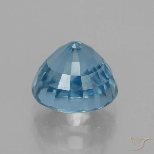 Zircone Celeste naturale da 4.52 ct, Rotondo, VVS