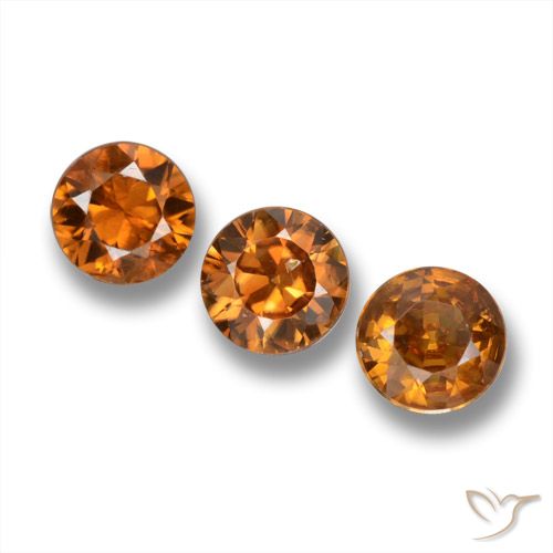 1.76ctw Naturale Arancio ruggine Zircone, Rotondo, VS