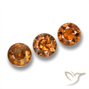 Gemme di Zircone Arancio ruggine naturale da 1.76 ct, Rotondo, VS
