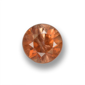 Zircone Arancione naturale da 0.55 ct, Taglio rotondo, VS