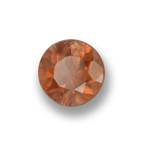 Zircone Arancione naturale da 0.55 ct, Taglio rotondo, VS