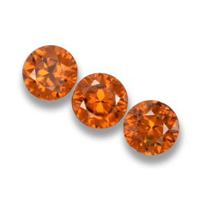 Gemme di Zircone Arancione naturale da 1.73 ct, Taglio rotondo, VVS-VS