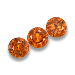 Gemme di Zircone Arancione naturale da 1.73 ct, Taglio rotondo, VVS-VS