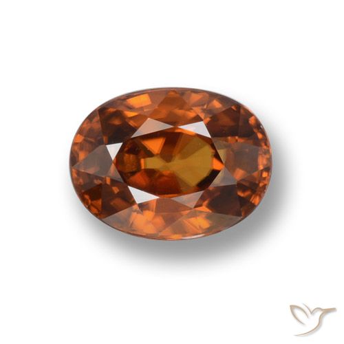 2.37ct Naturale Arancio medio-scuro Zircone, Ovale, VVS