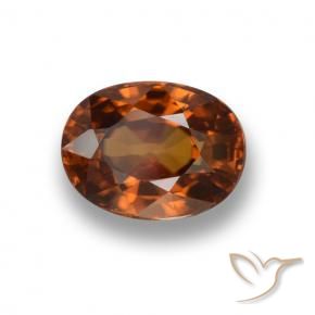 Zircone Arancio medio-scuro naturale da 2.37 ct, Ovale, VVS