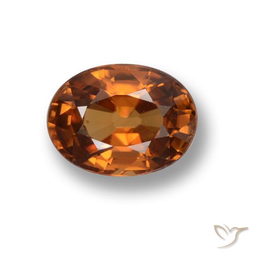 2.05ct Naturale Arancio brunastro intenso Zircone, Ovale, VVS-VS