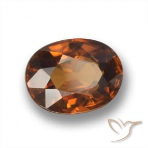 Zircone Arancione Ambra naturale da 2.07 ct, Ovale, VVS-VS