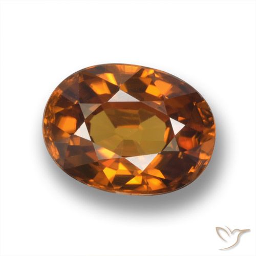 2.16ct Naturale Marrone aranciato Zircone, Ovale, VVS