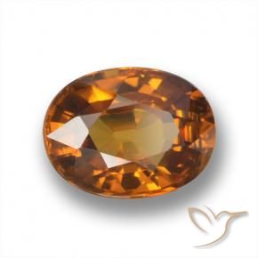 Zircone Marrone aranciato naturale da 2.16 ct, Ovale, VVS