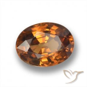 Zircone Marrone medio-scuro naturale da 2.10 ct, Ovale, VVS