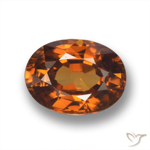 2.10ct Naturale Arancione Ambra Zircone, Ovale, VVS