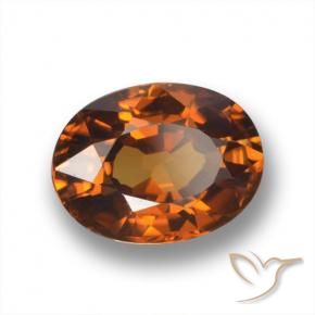 Zircone Arancione Ambra naturale da 2.10 ct, Ovale, VVS