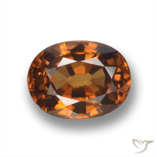 2.02ct Naturale Arancio medio-scuro Zircone, Ovale, VVS