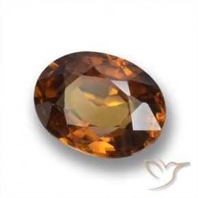 Zircone Arancio Terra naturale da 1.66 ct, Ovale, VVS-VS