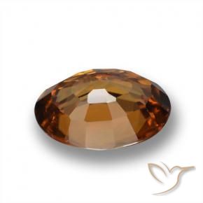 Zircone Arancio Terra naturale da 1.66 ct, Ovale, VVS-VS