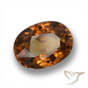 Zircone Arancio medio-scuro naturale da 1.99 ct, Ovale, VVS-VS