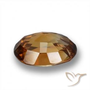 Zircone Arancio medio-scuro naturale da 1.99 ct, Ovale, VVS-VS