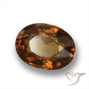 Zircone Arancio Terra naturale da 1.87 ct, Ovale, VVS-VS