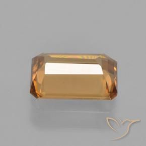 Zircone Arancione scuro naturale da 1.35 ct, Ottagonale / Taglio smeraldo, VVS