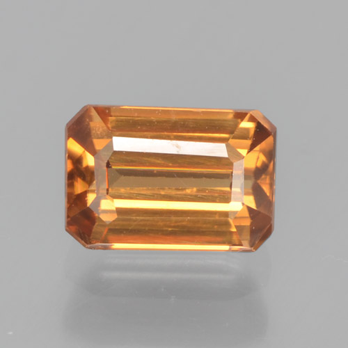 Zircone naturale arancione da 1,05 ct, taglio smeraldo, VVS