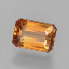 Zircone naturale arancione da 1,05 ct, taglio smeraldo, VVS