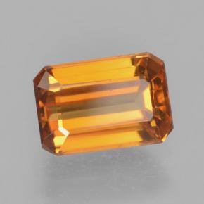 Zircone naturale arancione da 1,66 ct, taglio smeraldo, VVS