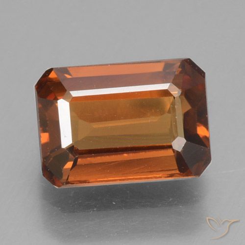 1.53ct Naturale Arancione scuro Zircone, Taglio smeraldo, VVS