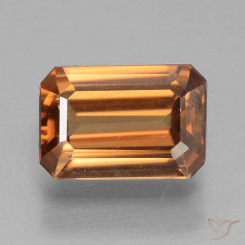 1.19ct Naturale Arancio Medio Zircone, Taglio smeraldo, VVS