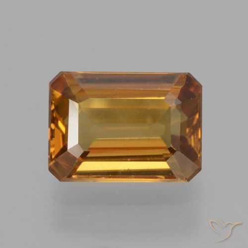 1.38ct Naturale Marrone arancio Zircone, Taglio smeraldo, VVS