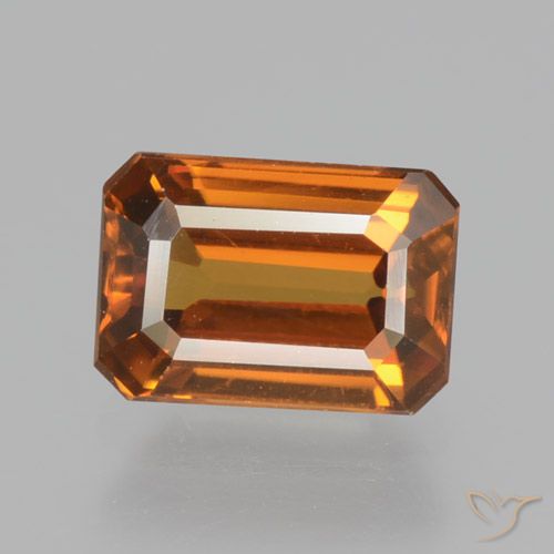 1.64ct Naturale Arancione marroncino Zircone, Taglio smeraldo, VVS