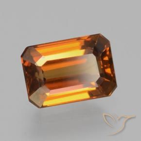 Zircone Arancione marroncino naturale da 1.64 ct, Ottagonale / Taglio smeraldo, VVS