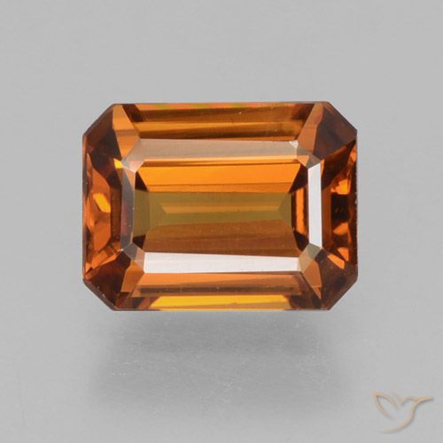 Zircone Arancio Medio naturale da 1.61 ct, Ottagonale / Taglio smeraldo, VVS