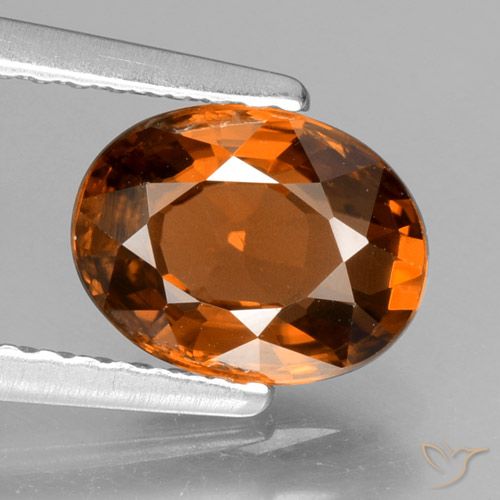 1.85ct Naturale Arancione scuro Zircone, Ovale, VVS